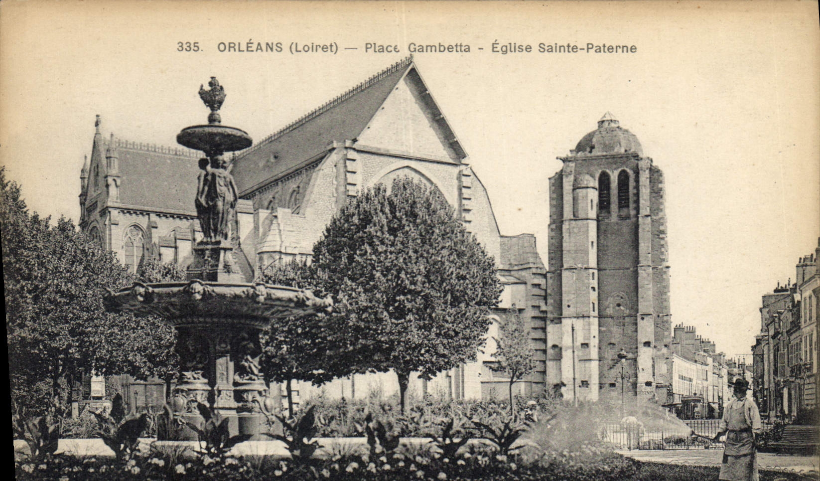 CPA Orleans Place Gambetta Eglise Sainte Paterne