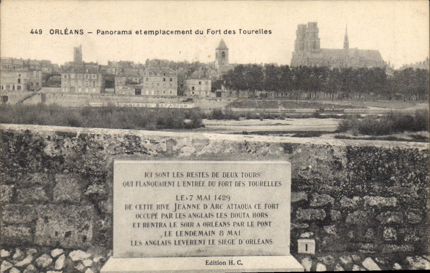 CPA Orleans Panorama et emplacement du Fort des Tourelles 