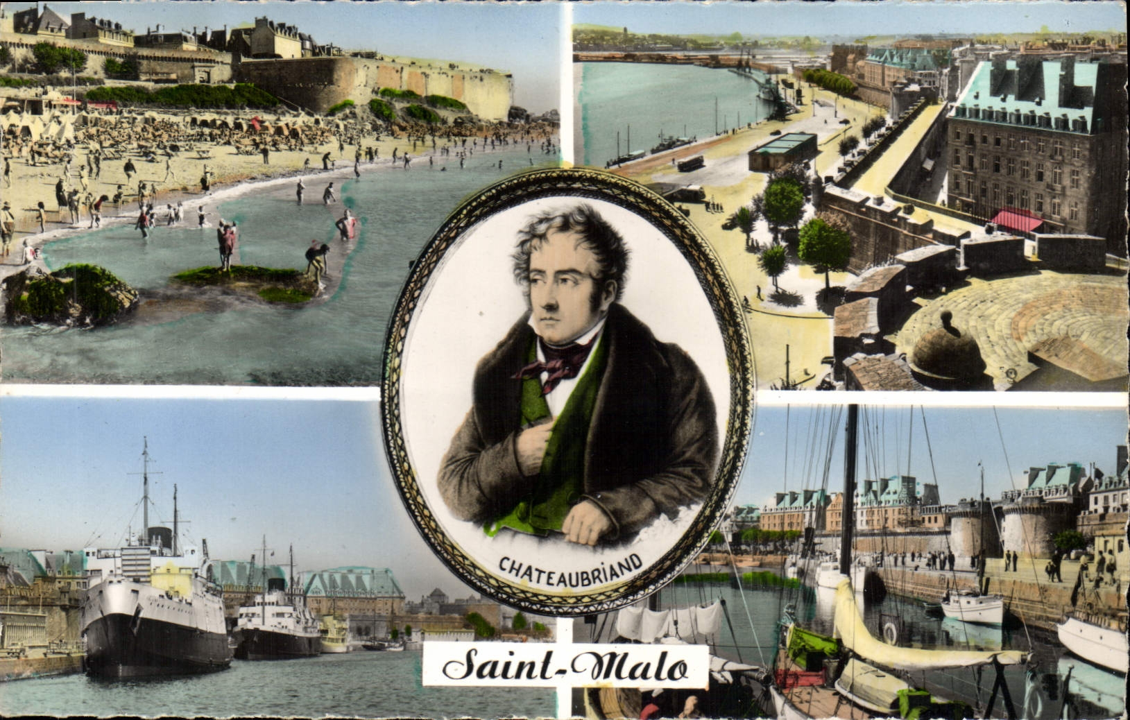 CPA Saint Malo Plage de Bonsecours Les Remparts Le Bassin