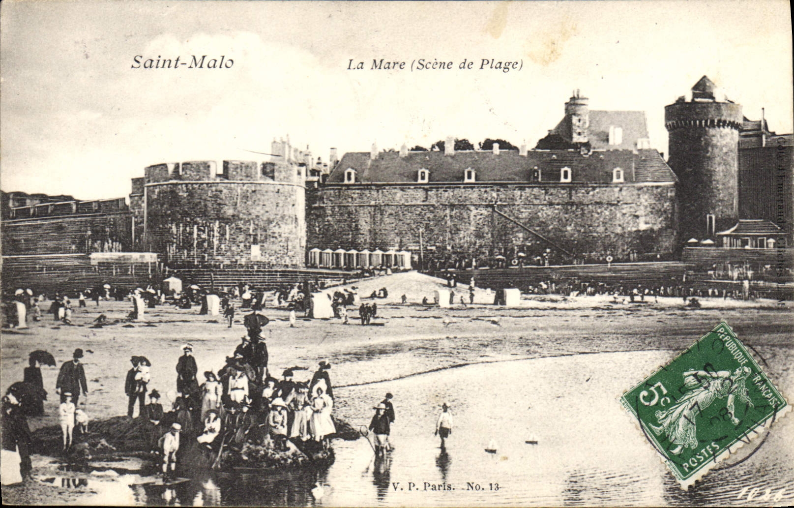 CPA Saint Malo La Mare Scene de Plage