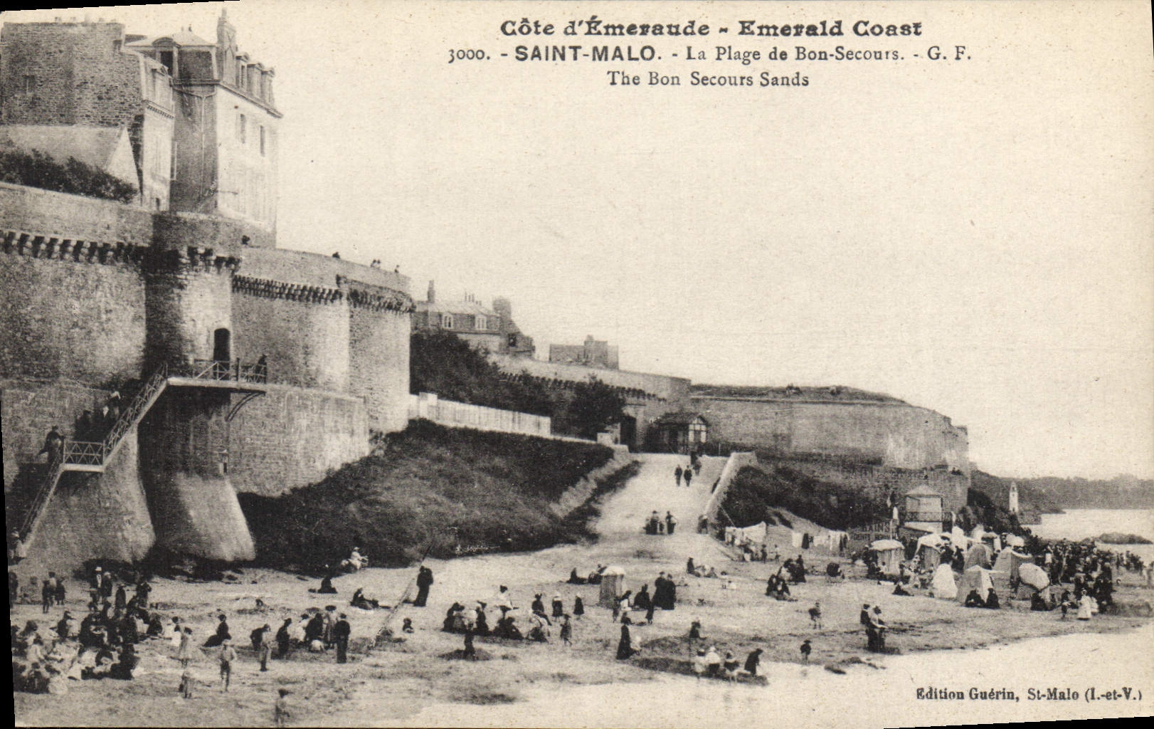 CPA Cote d'Emeraude Emerald Coast Saint Malo La Plage de Bon Secours