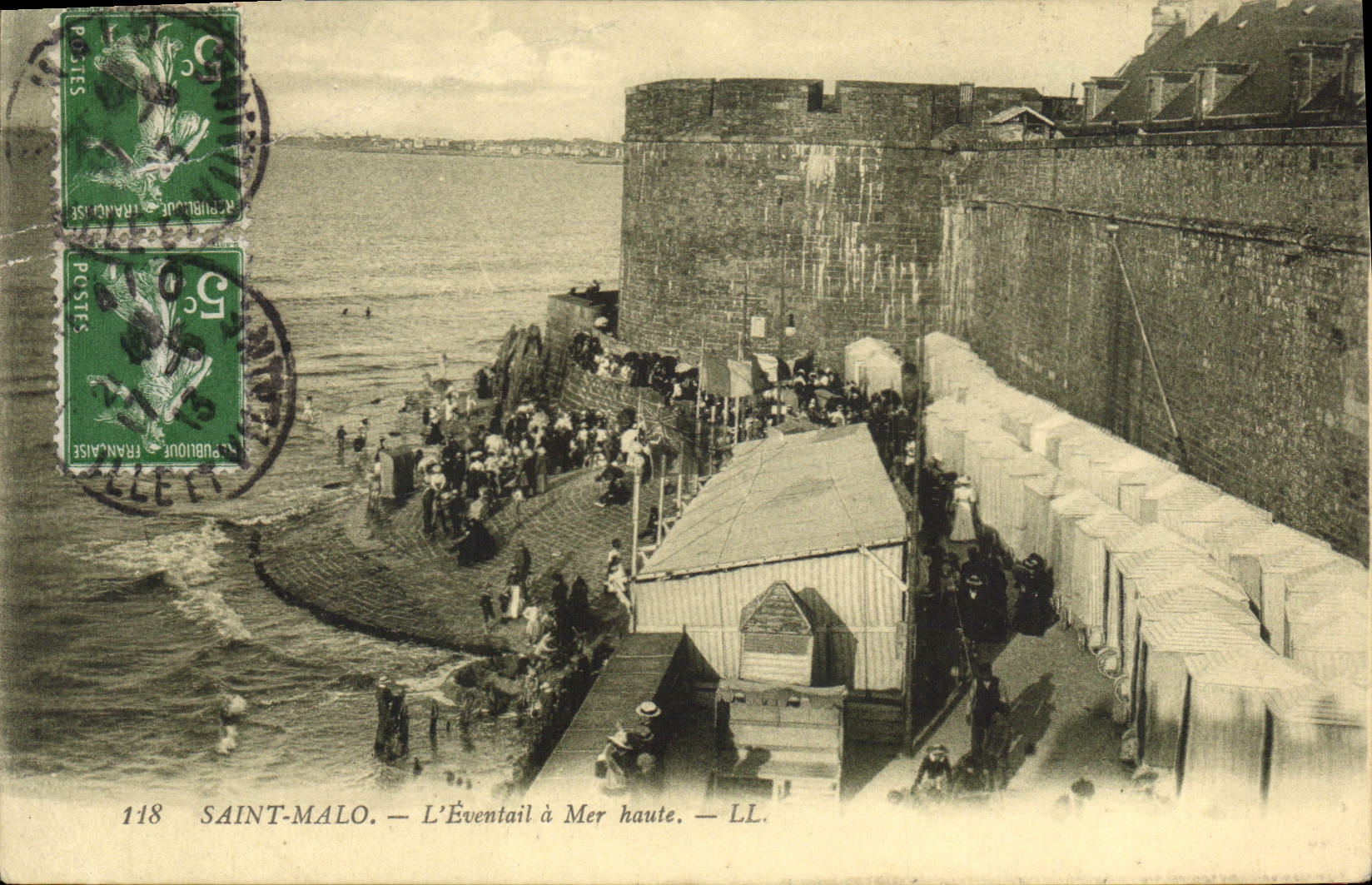 CPA Saint Malo l'Eventail a Mer haute