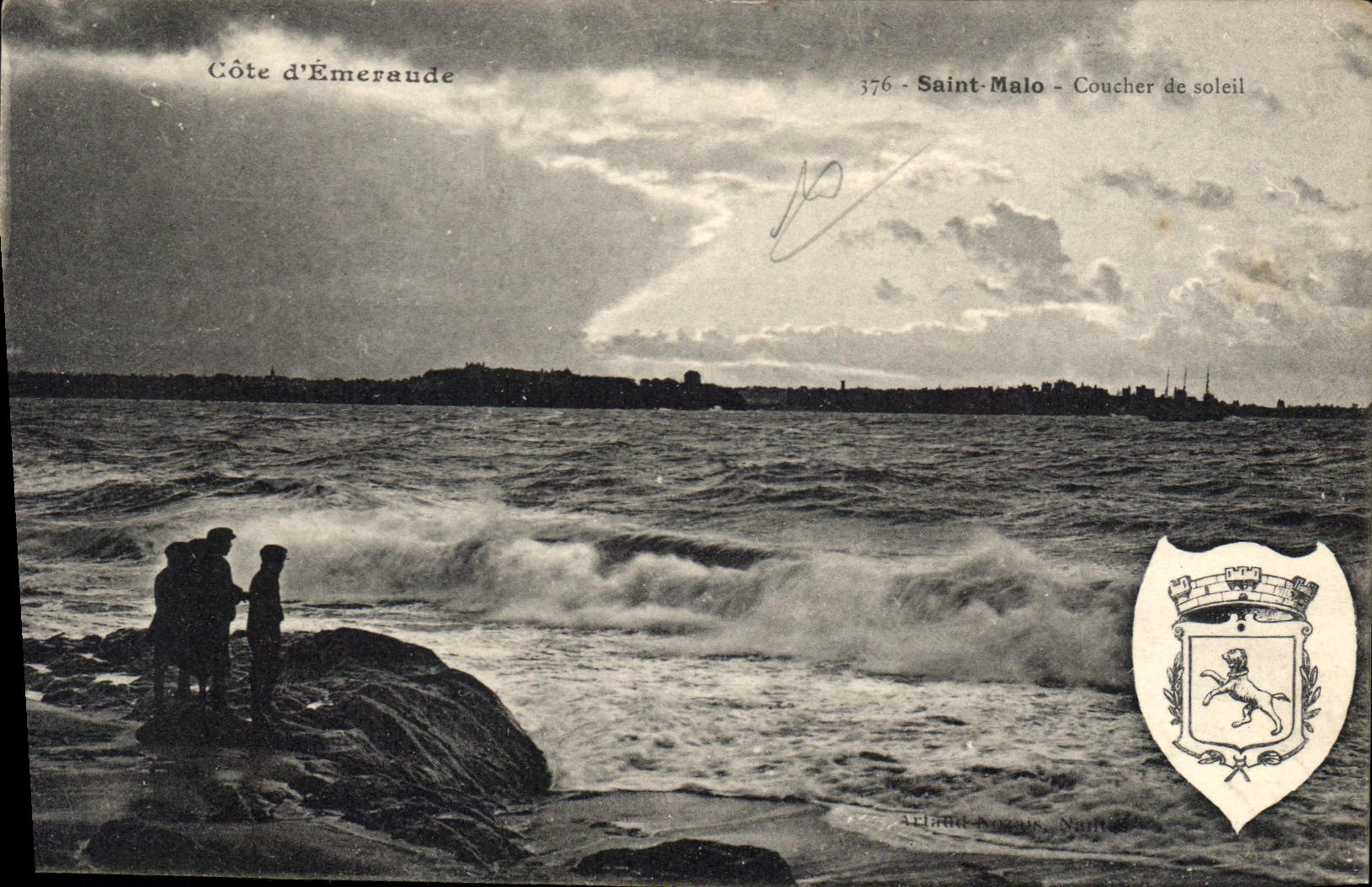 CPA Cote d'Emeraude Saint Malo Coucher de soleil