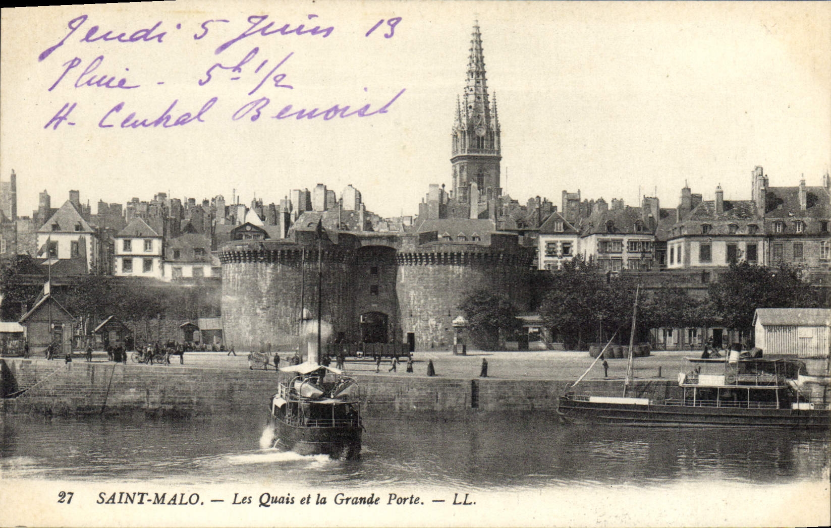 CPA Saint Malo Les Quais et la Grande Porte