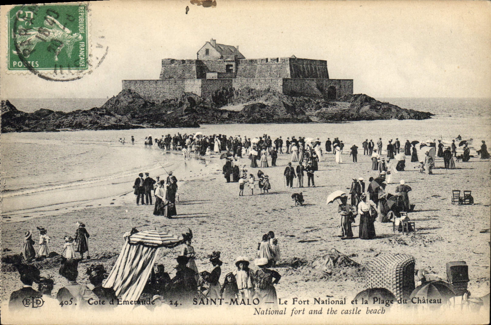 CPA Saint Malo Le Fort National et la Plage du Chateau