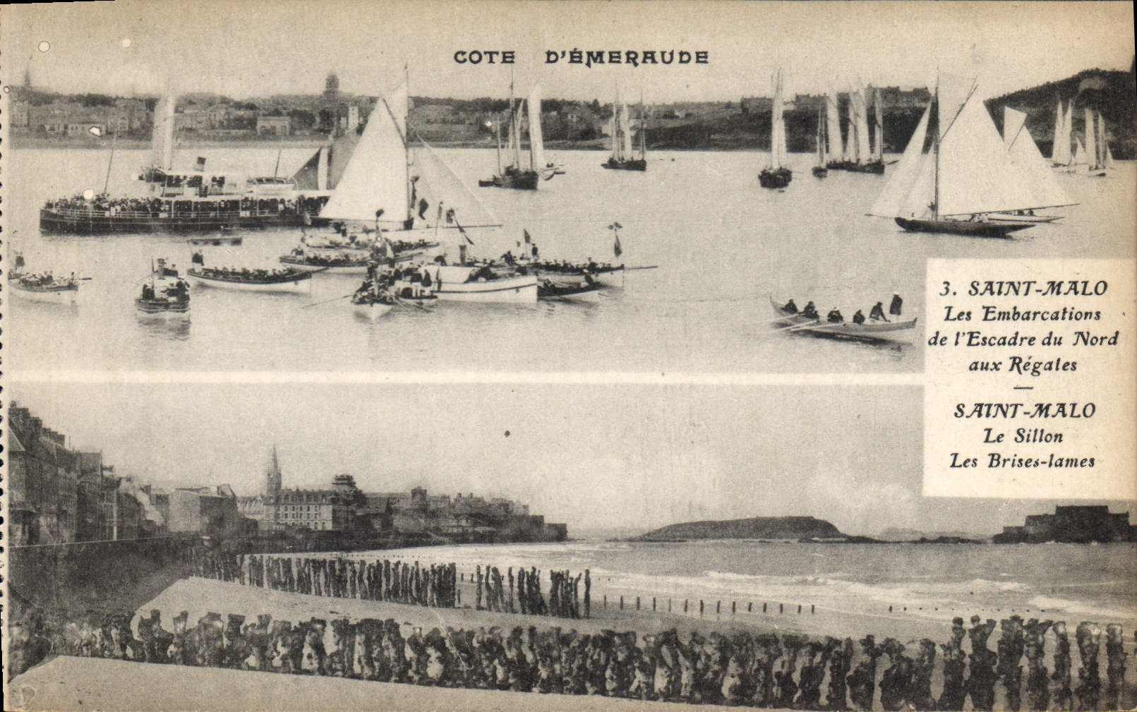 CPA Cote d'Emeraude Saint Malo Les Embarcations de l'Escade Le Sillon