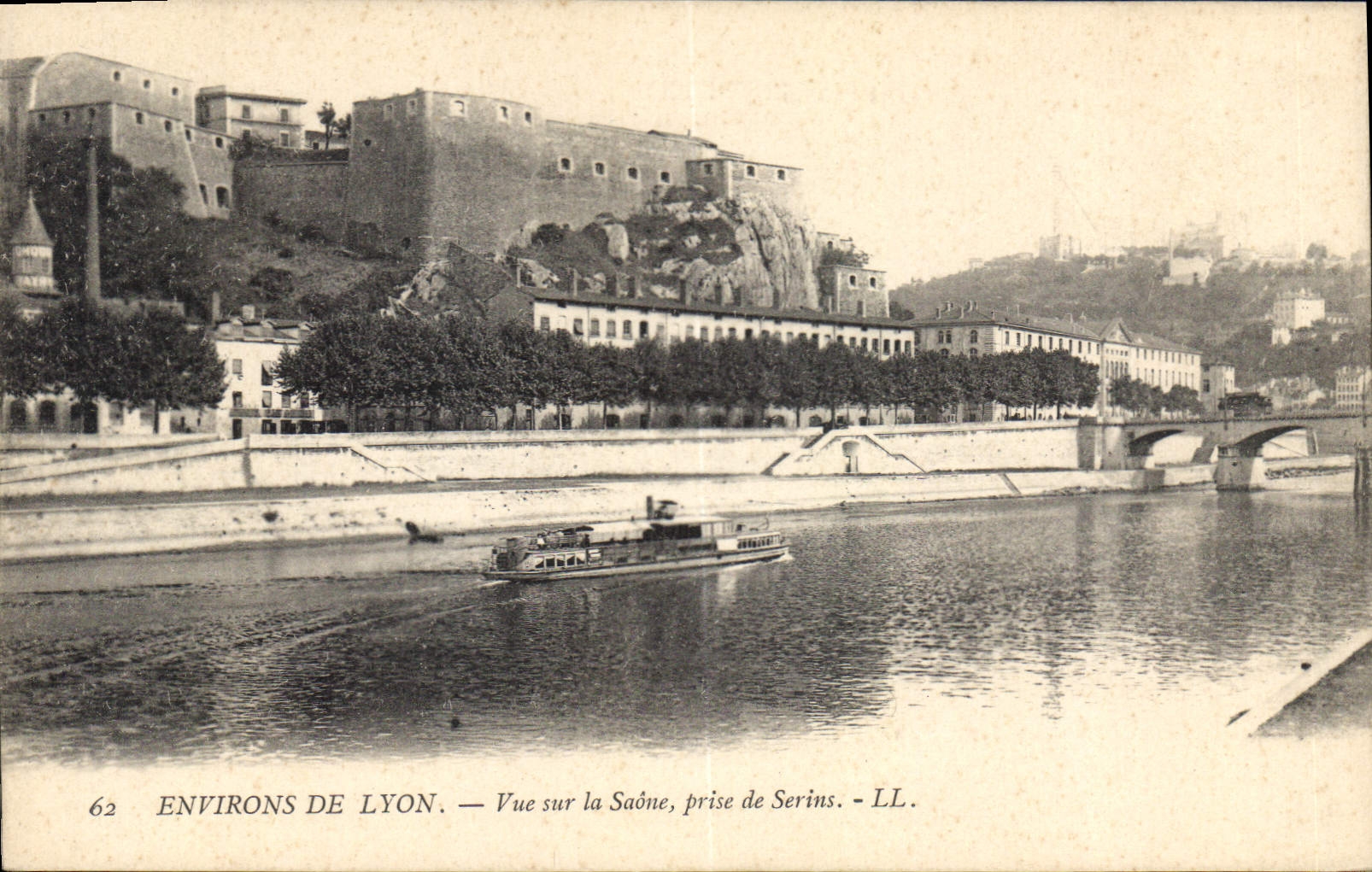CPA Environs de Lyon Vue sur la Saone prise de Serins 