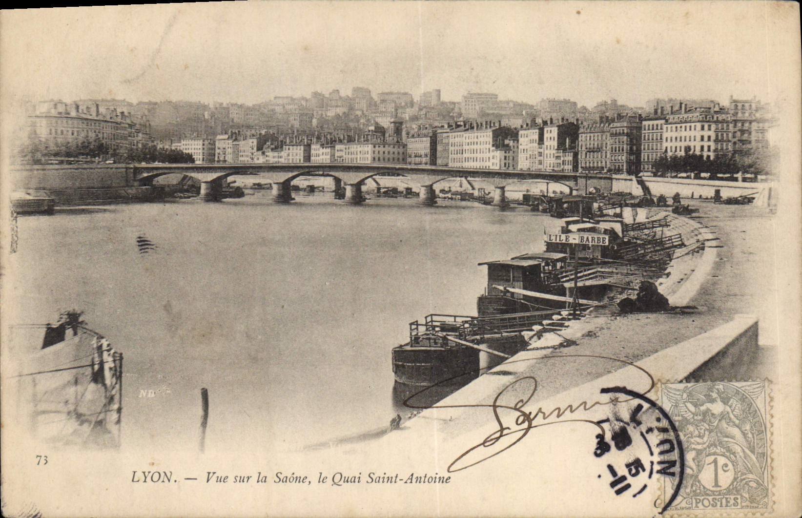 CPA Lyon Vue sur la Saone le Quai St Antoine 