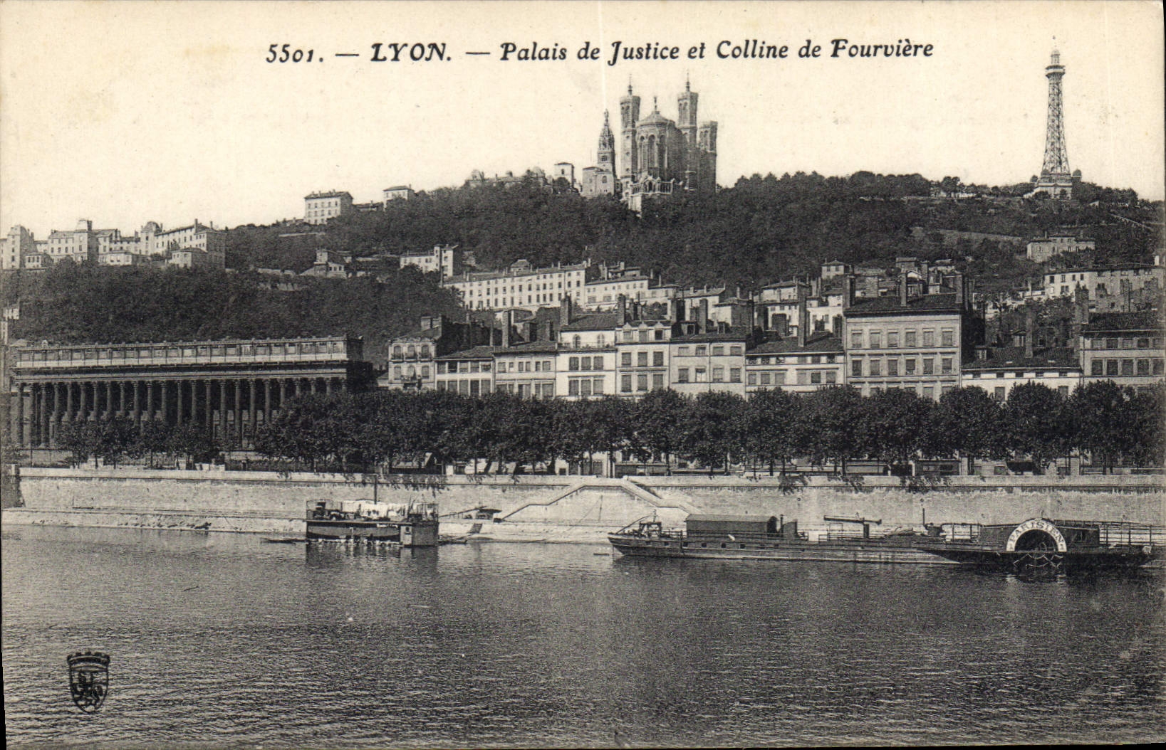 CPA Lyon Palais de Justice et Colline de Fourviere