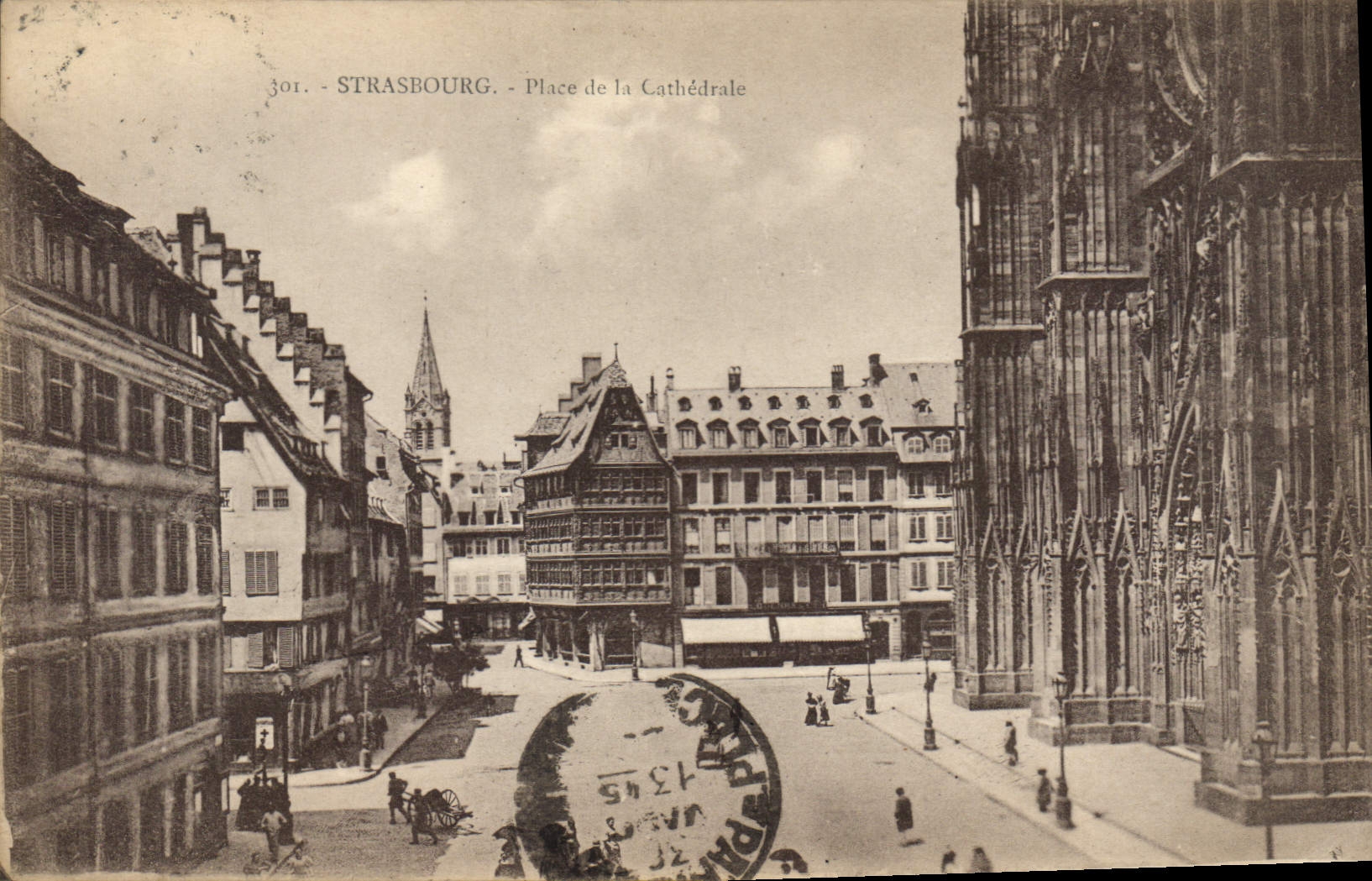 CPA Strasbourg Place de la Cathedrale 