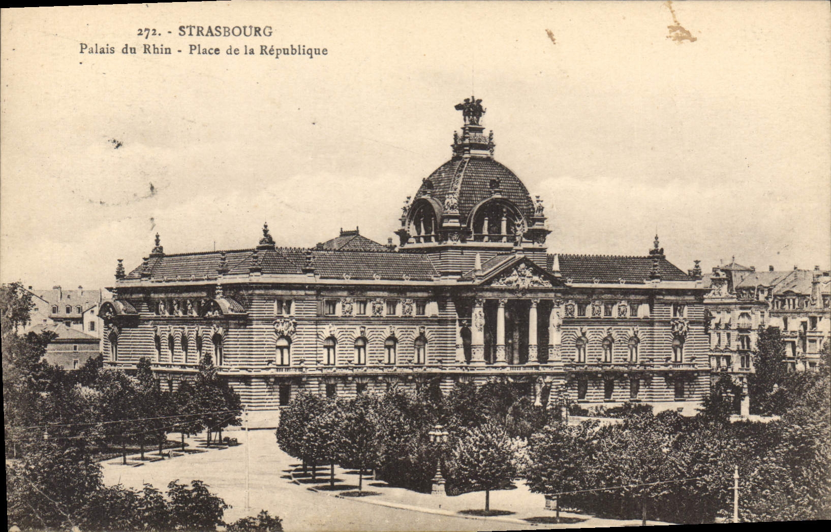 CPA Strasbourg Palais du Rhin Place de la Republique 