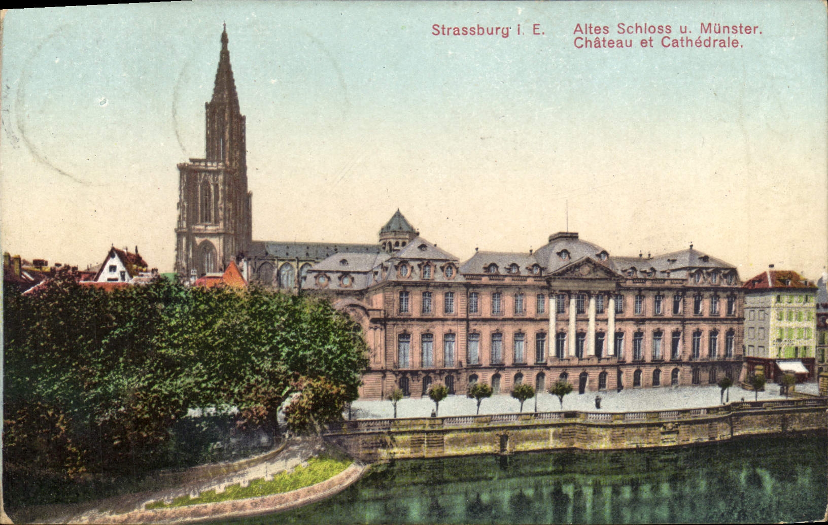 CPA Strassburg chateau et cathedrale 