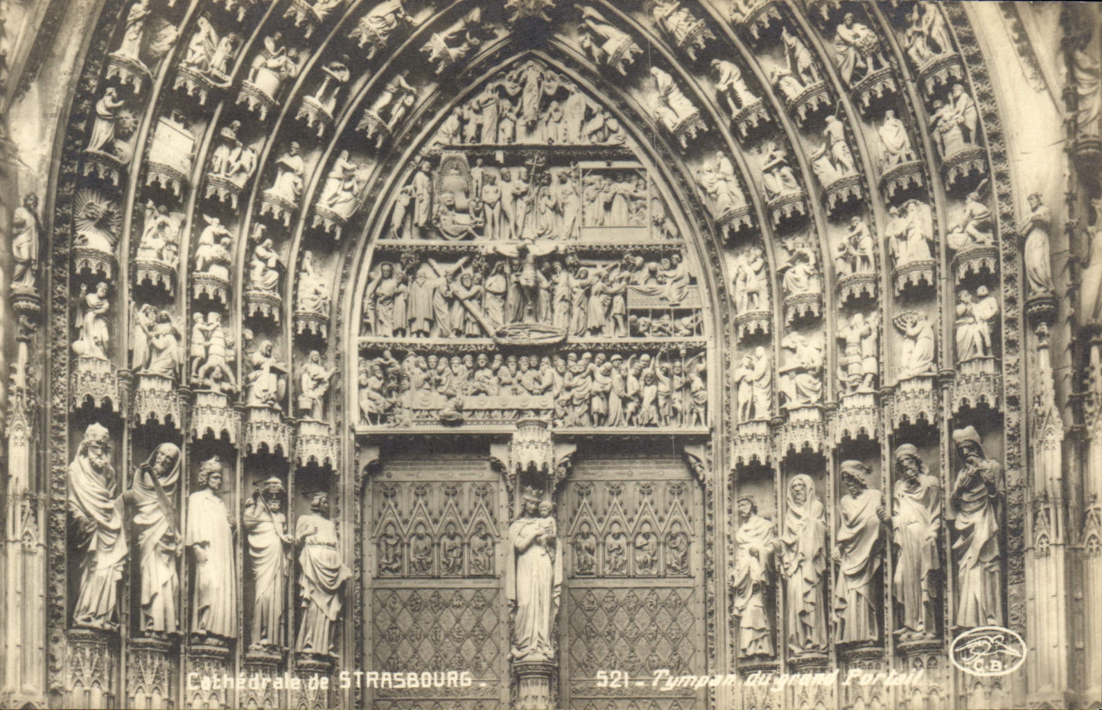 CPA Cathedrale de Strasbourg Tympan du grand portail 