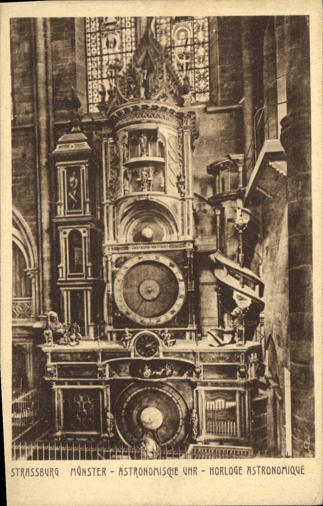 CPA Strassburg Munster horloge astronomique 