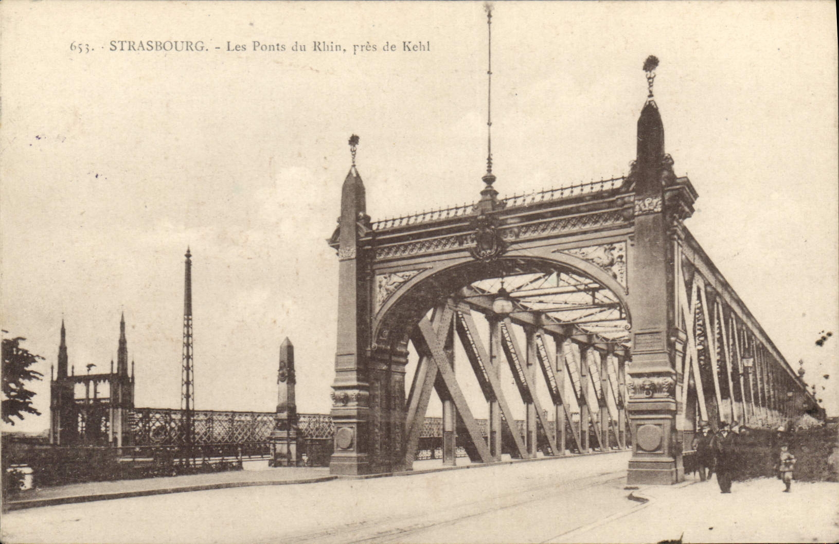 CPA Strasbourg les ponts du Rhin pres de Kehl 