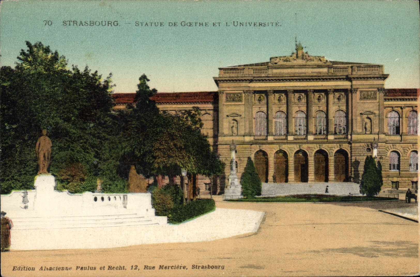 CPA Strasbourg statue de Goethe et l'universite 