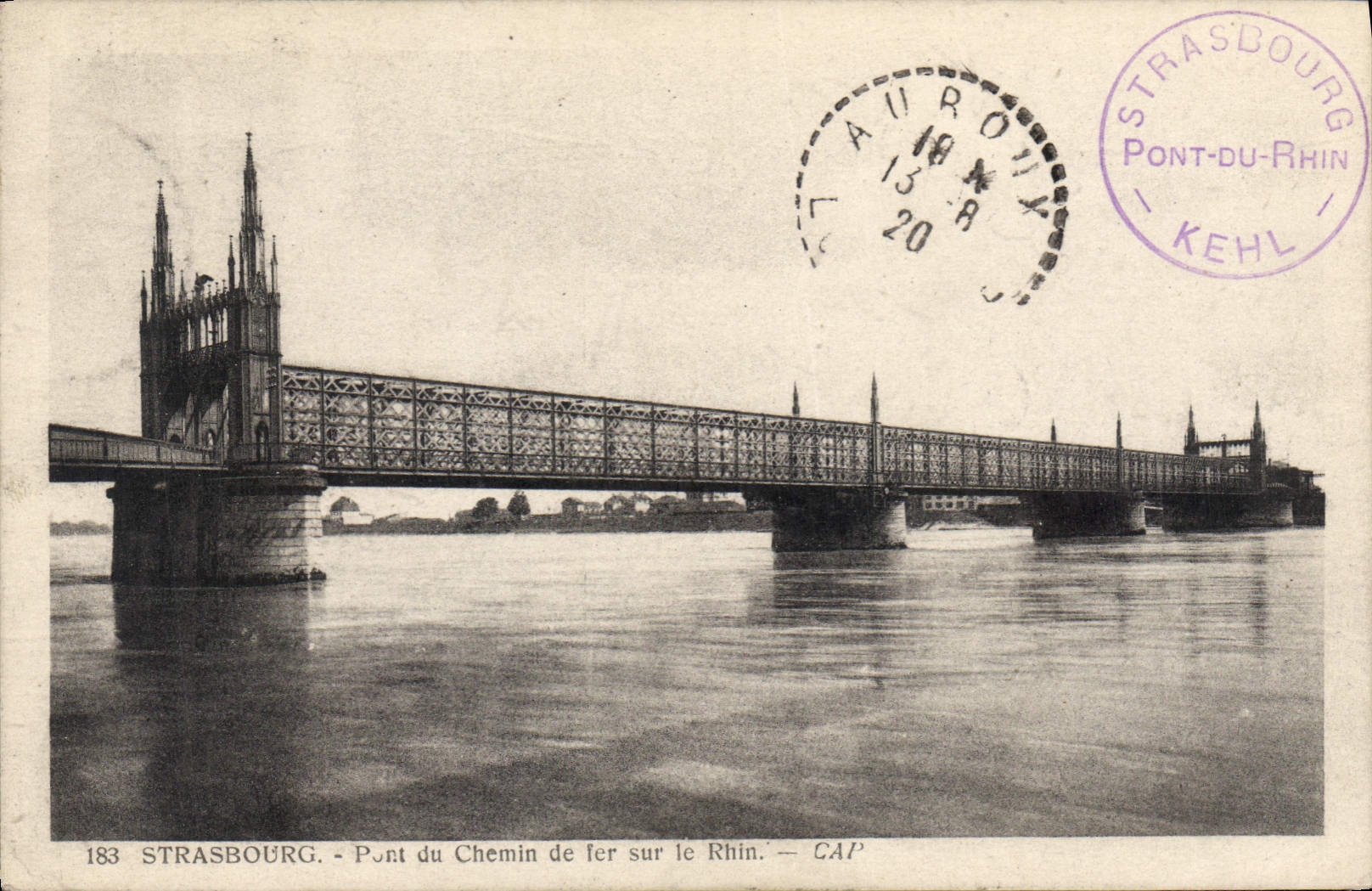 CPA Strasbourg Pont du chemin de fer sur le Rhin 