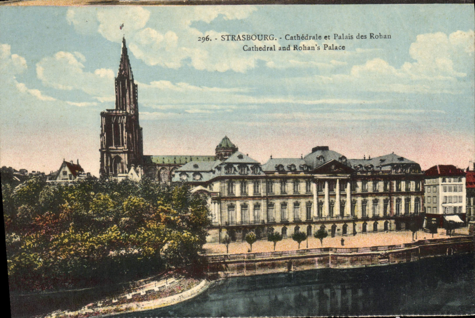 CPA Strasbourg cathedrale et palais des Rohan 