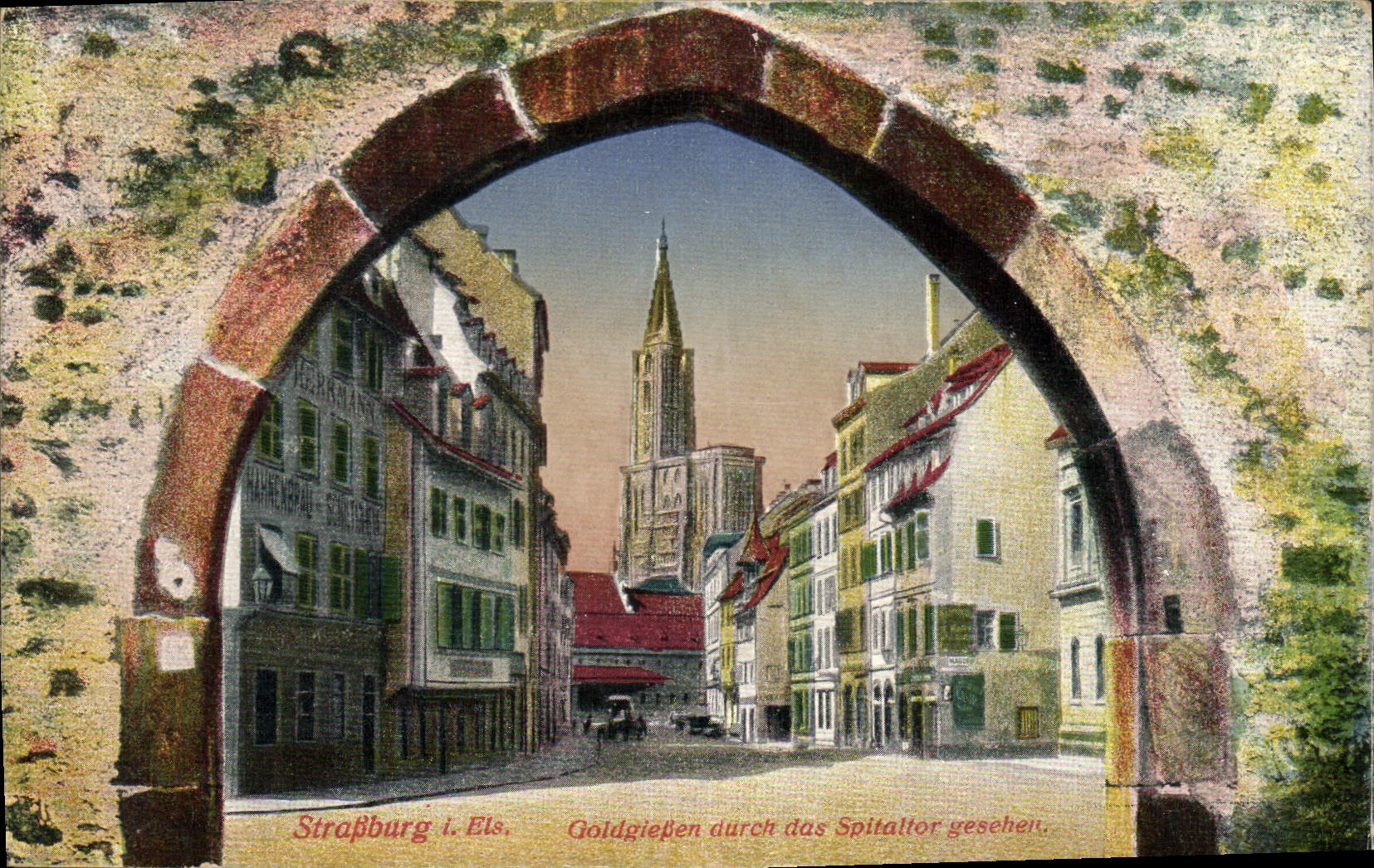 CPA Strasburg Goldgleben durch dasspitaltor gesehen 