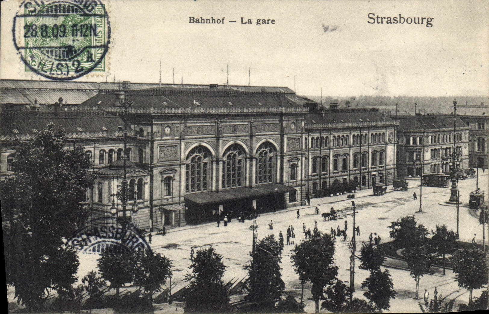 CPA Strasbourg Bahnhof la gare 