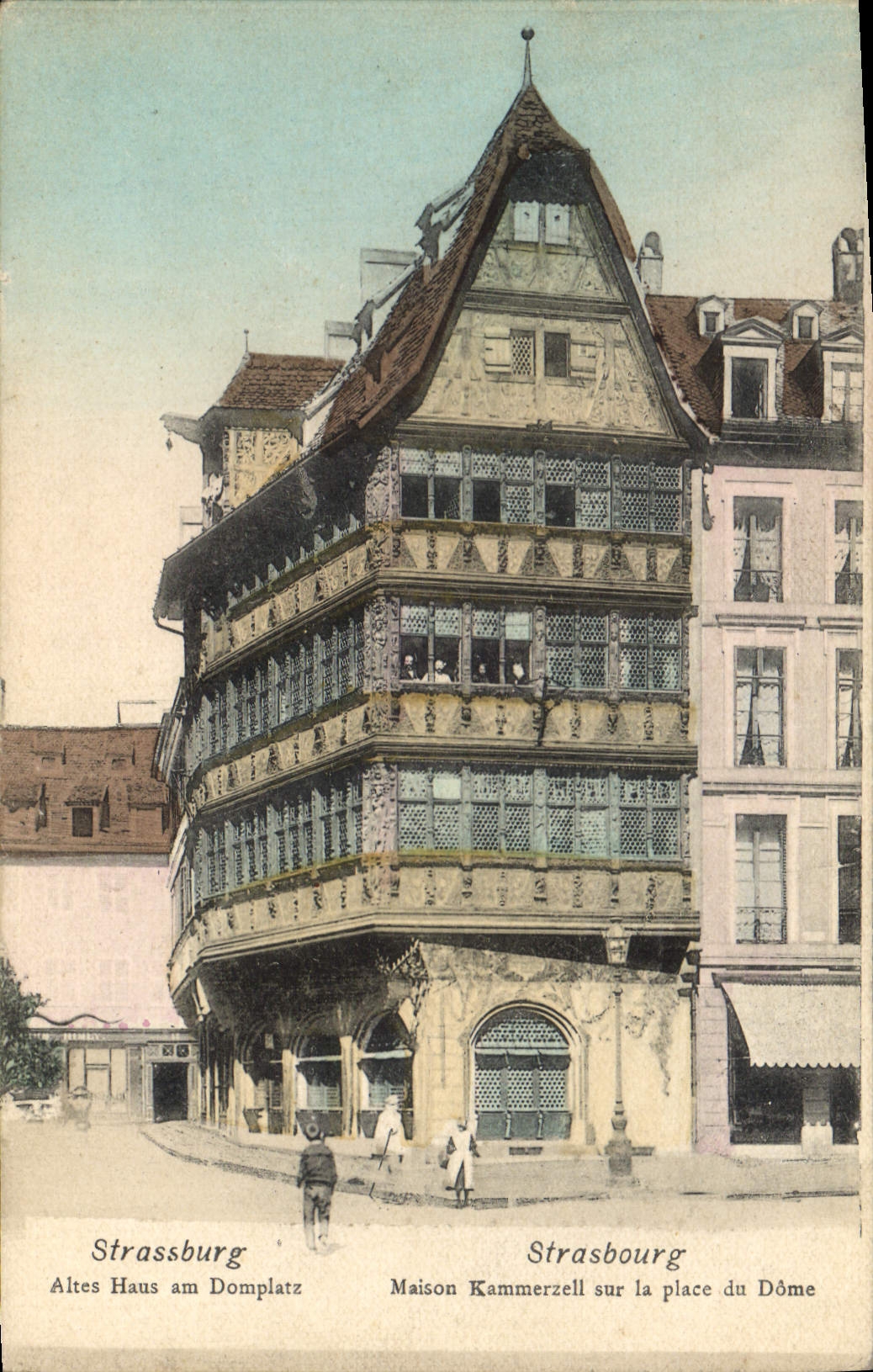 CPA Strasbourg Maison Kammerzelle sur la place du Dome