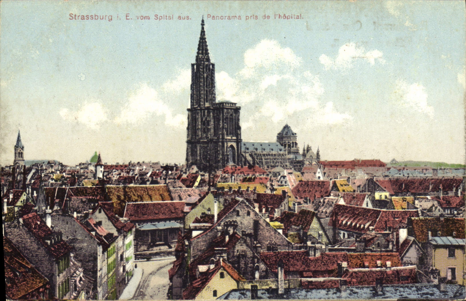 CPA Strassburg panorama pris de l'hopital 