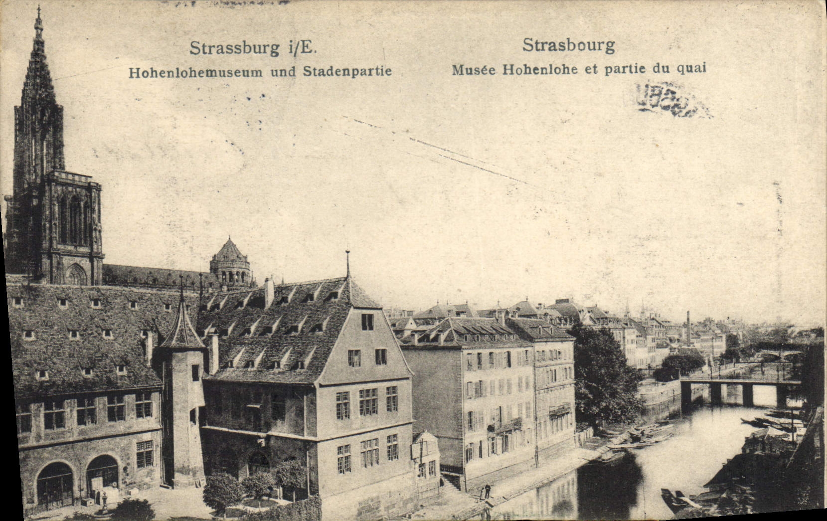 CPA Strasbourg Musee Hohenlohe et partie du quai 