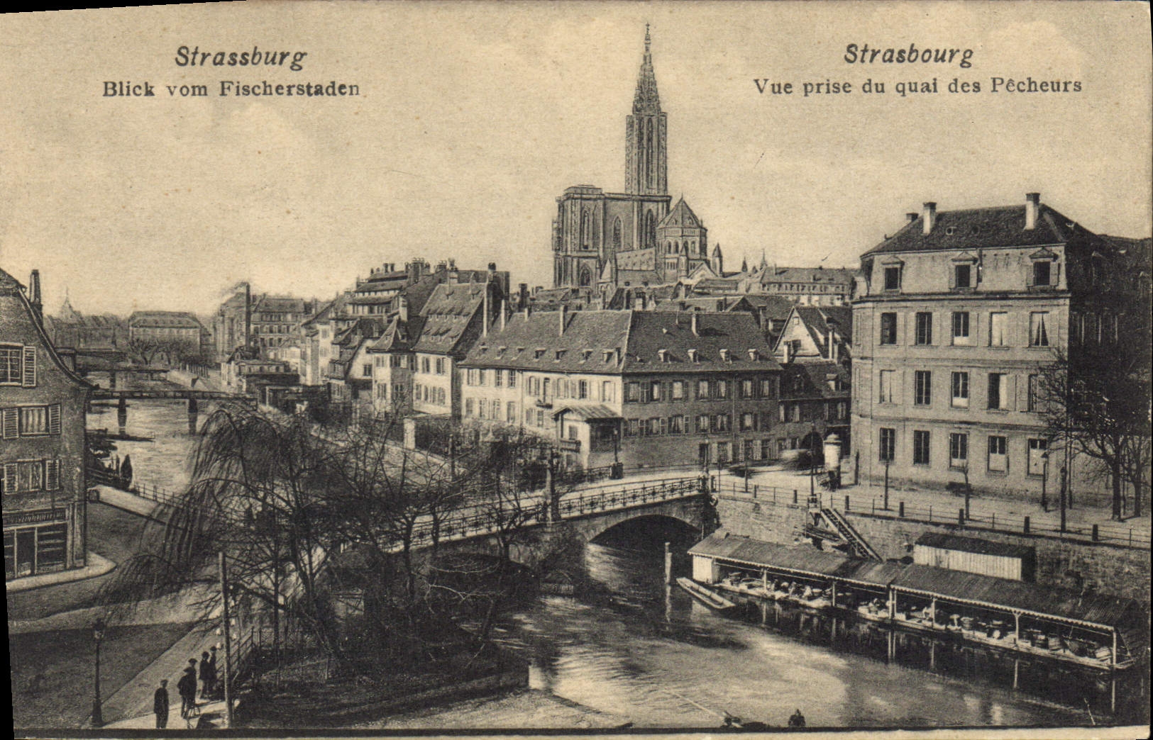 CPA Strasbourg vue prise du quais des pecheurs 