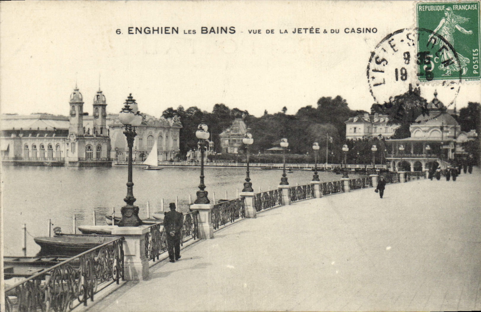 CPA Enghien les Bains vue de la Jetee et du Casino