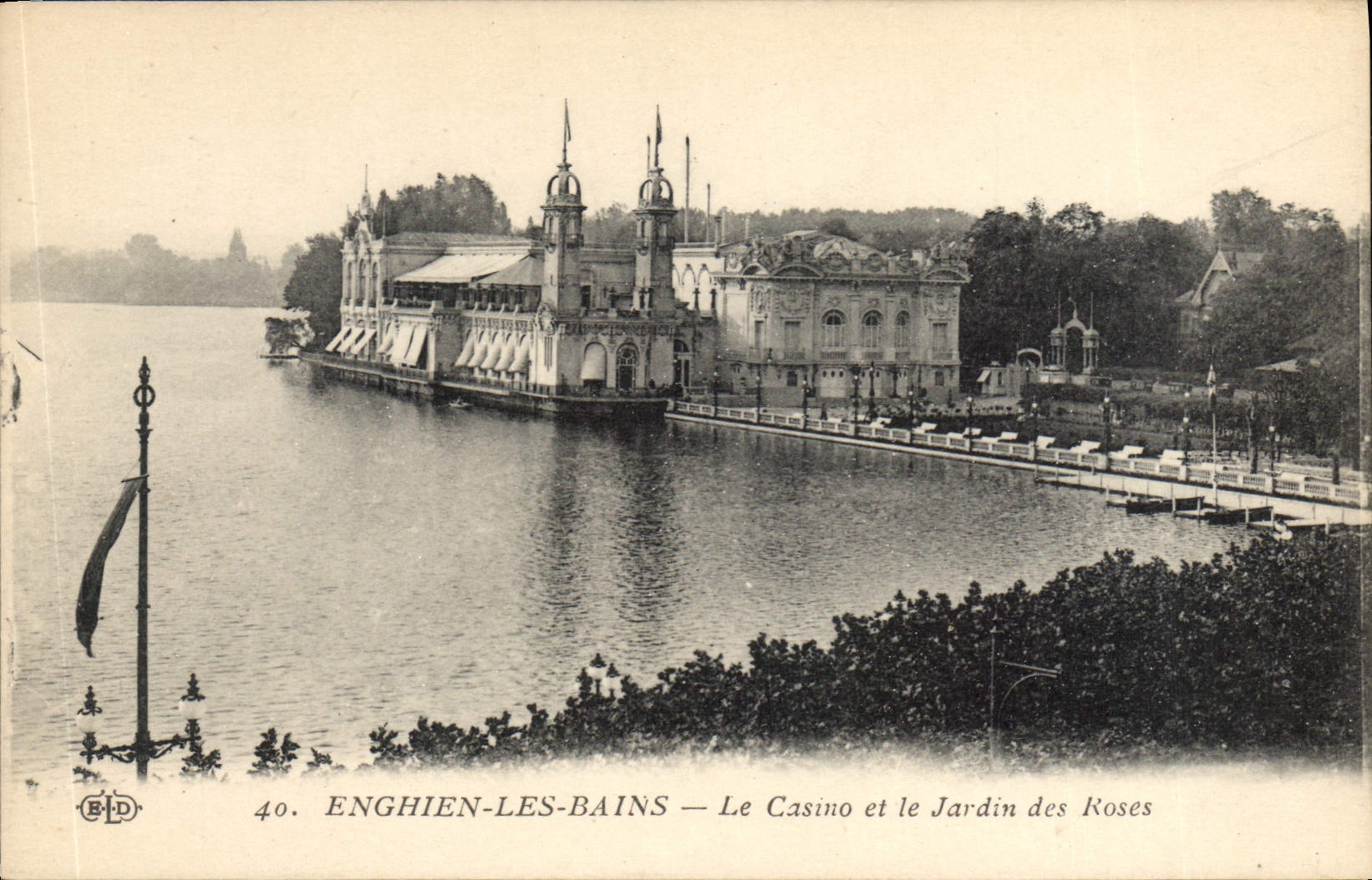 CPA Enghien les Bains le casino et le jardin des Roses