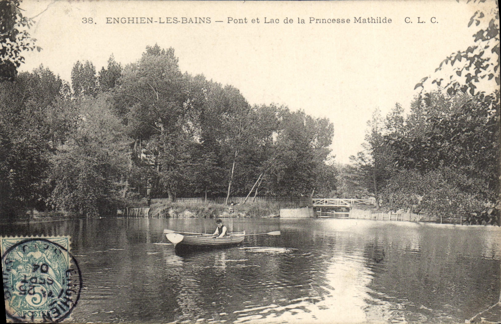 CPA Enghien les Bains pont et lac de la Princesse Mathilde