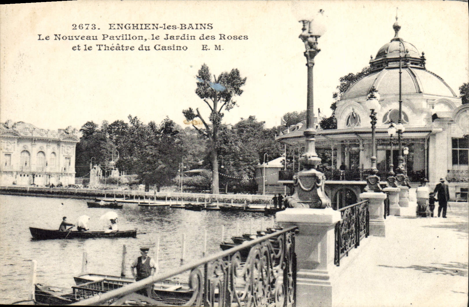 CPA Enghien les Bains le Nouveau Pavillon le jardin des Roses et le Theatre du casino 
