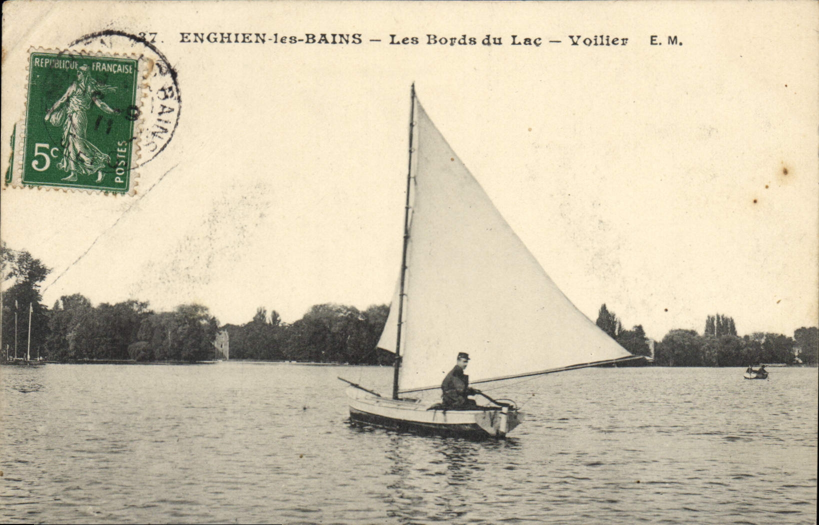 CPA Enghien les Bains les Bords du lac Voiller