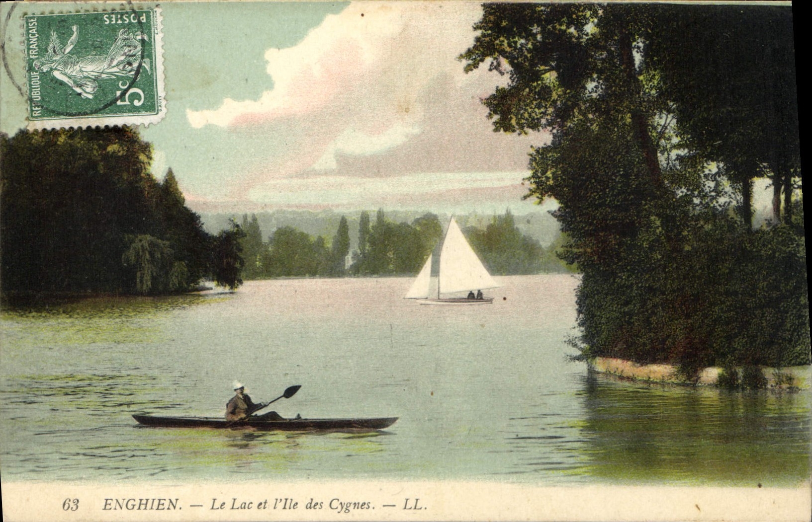CPA Enghien le Lac et l'Ile des Cygnes