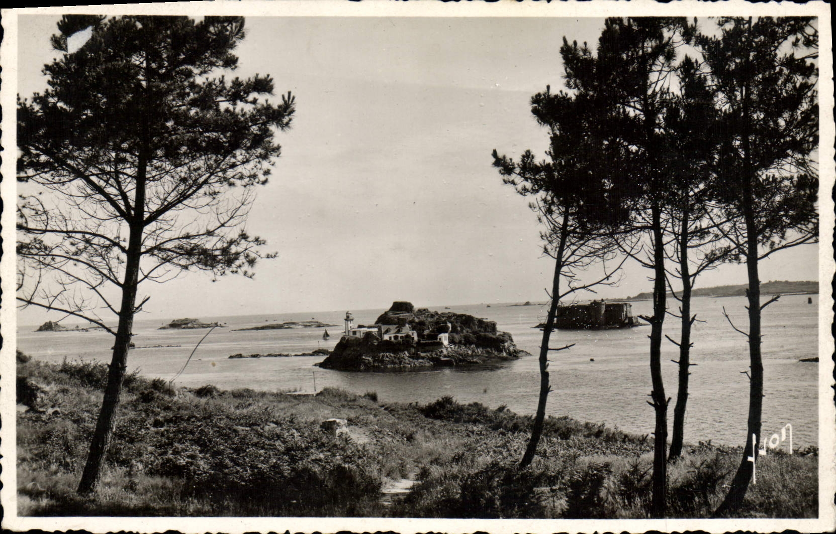CPA Carantec Finistere l'Ile et le chateau du Taureau
