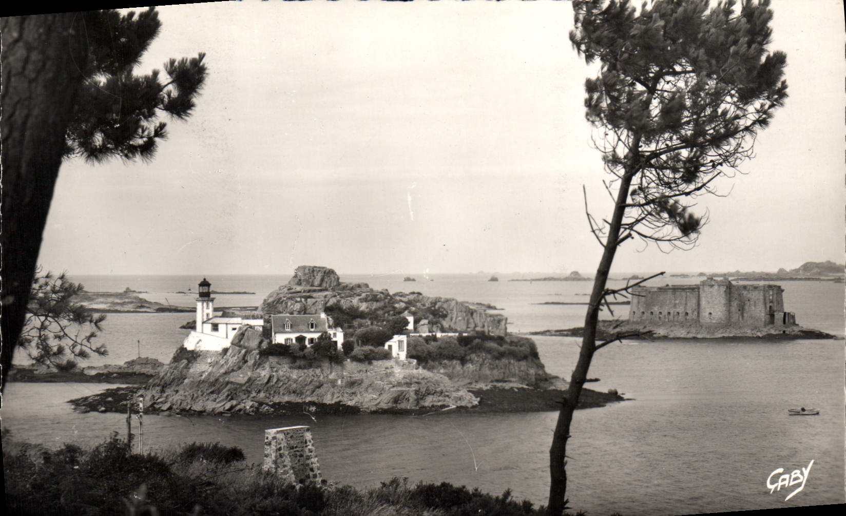 CPA Carantec Finistere l'Ile et le chateau du Taureau