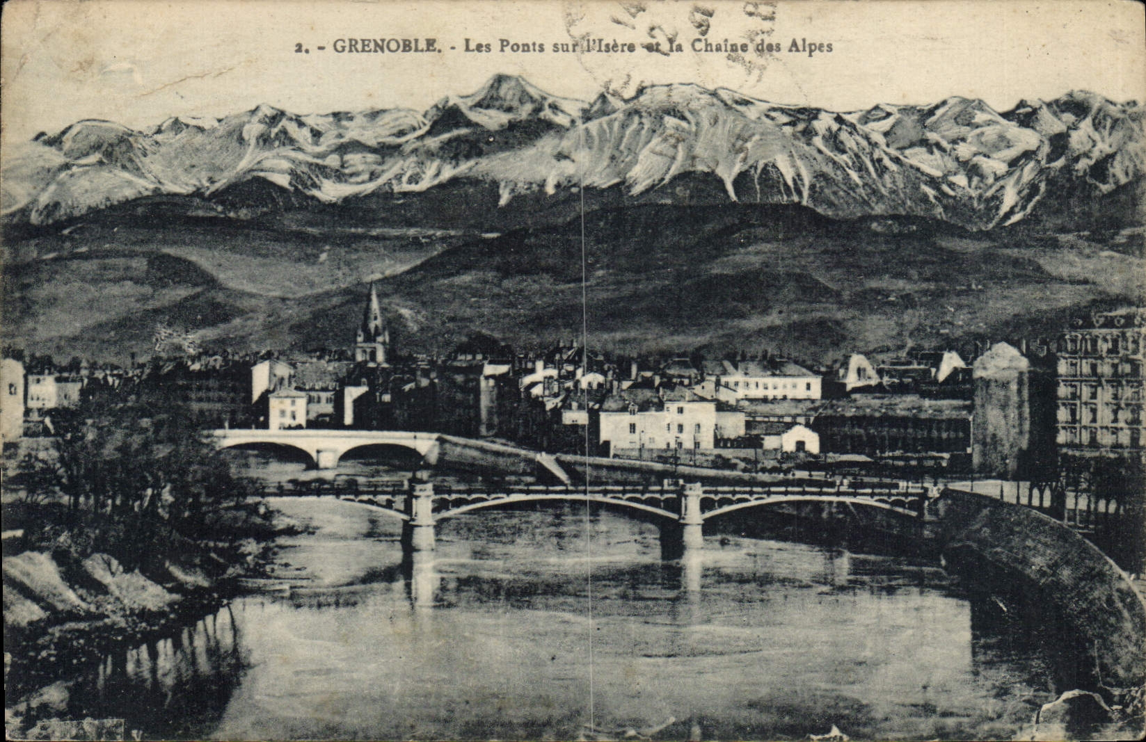 CPA Grenoble les Ponts sur l'Isere et la Chaine des Alpes 