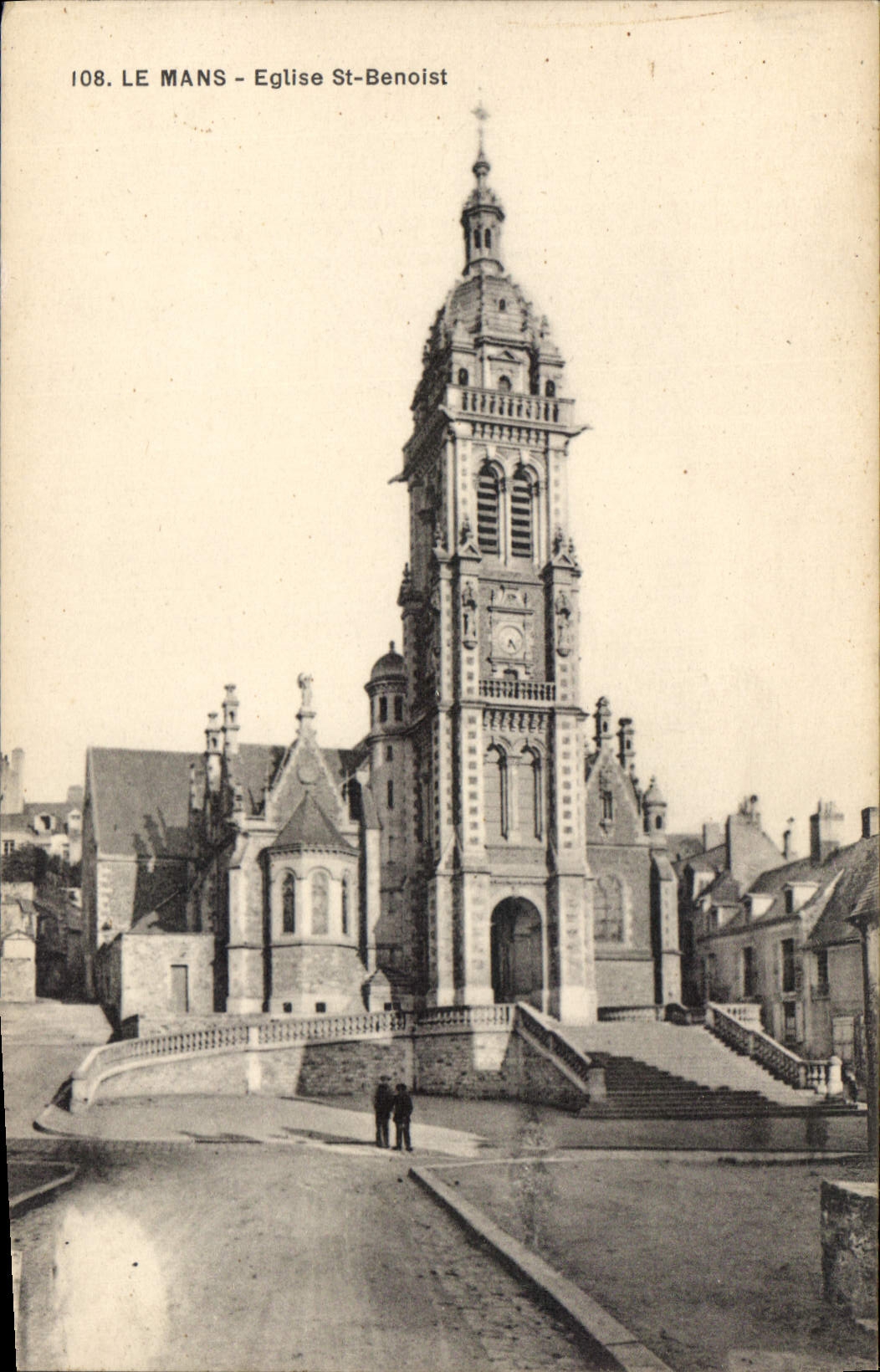 CPA Le Mans eglise St Benoist 