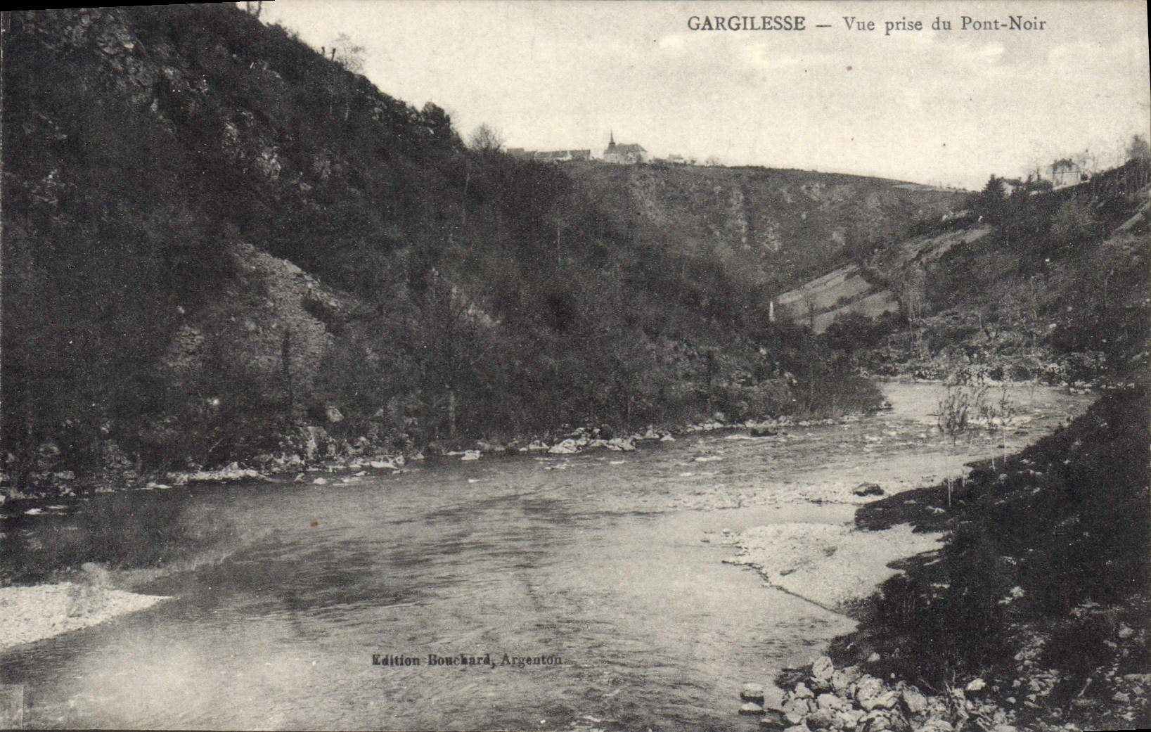 CPA Gargilesse vue prise du pont Noir