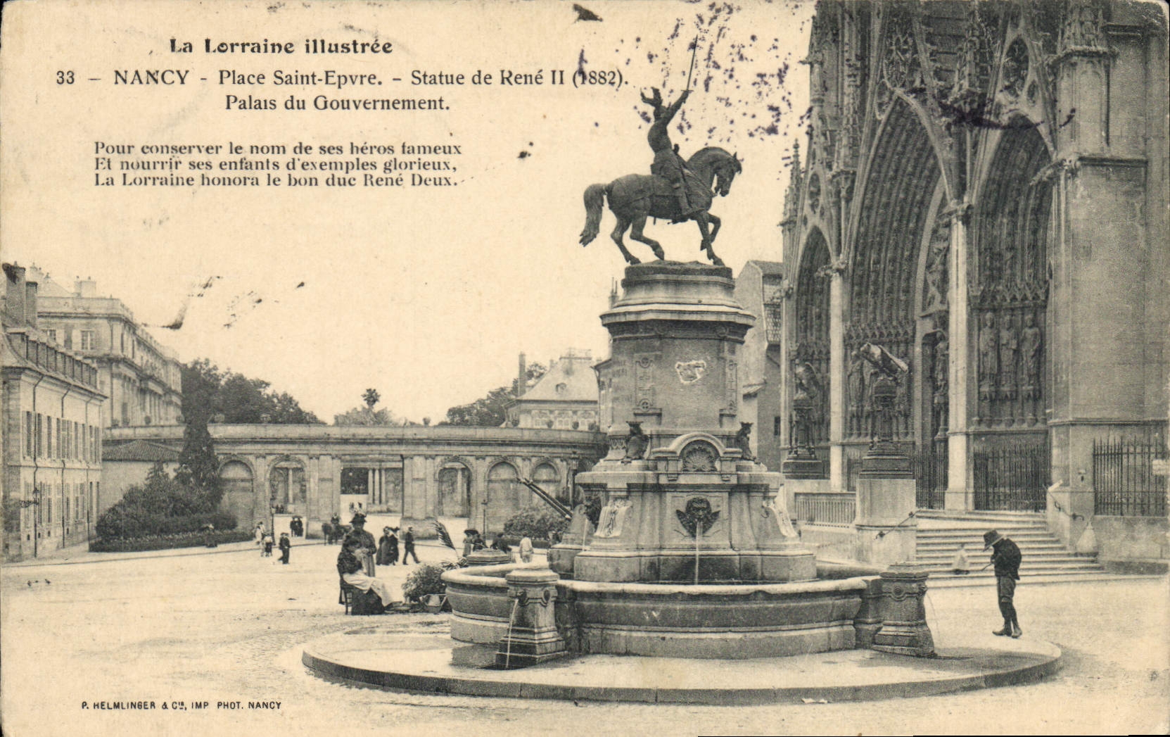 CPA La Lorraine illustree nancy place Saint Epvre statue de rene II 1882 palais du Gouvernement 