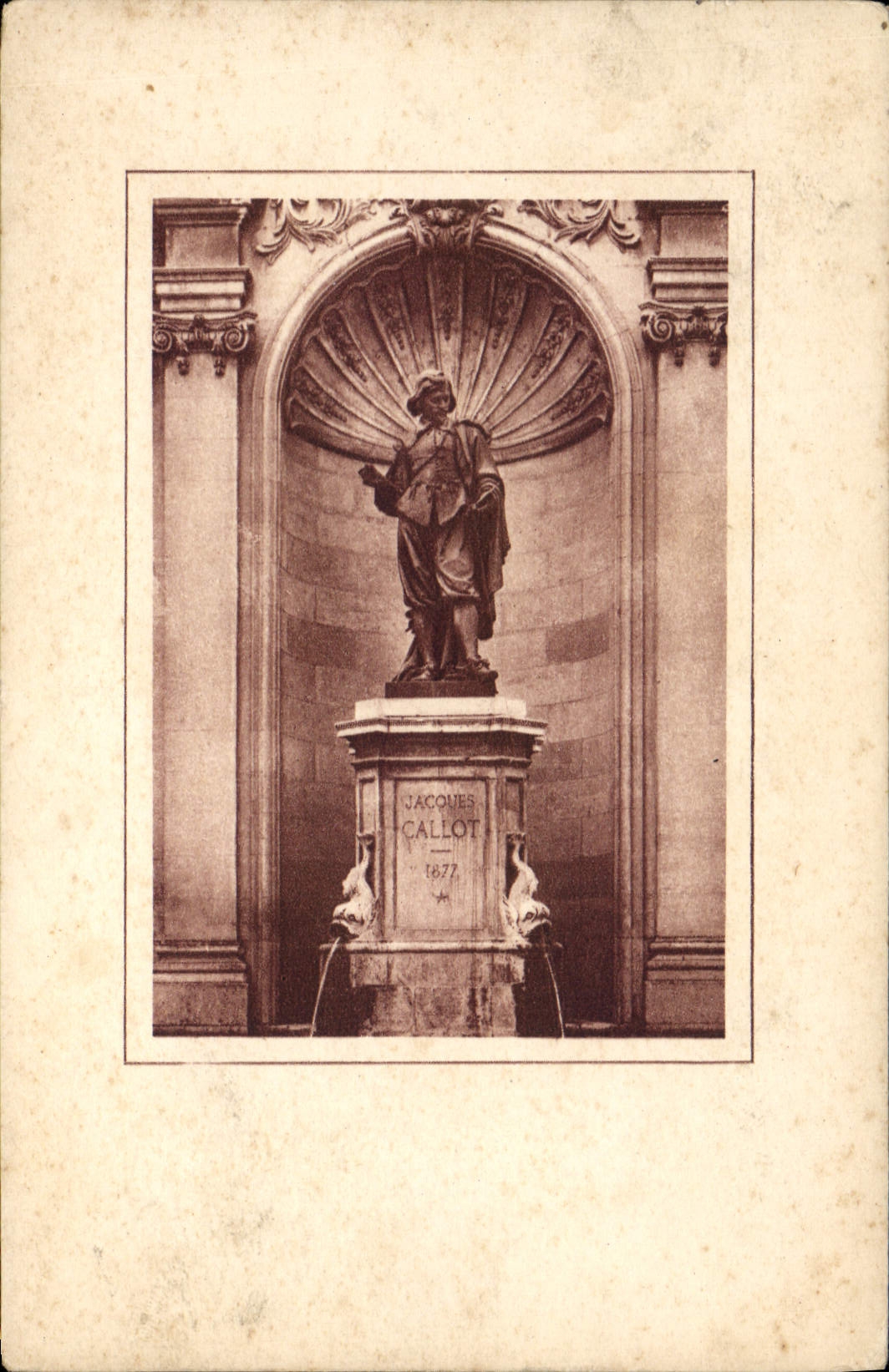 CPA Nancy statue de jacques Callot 