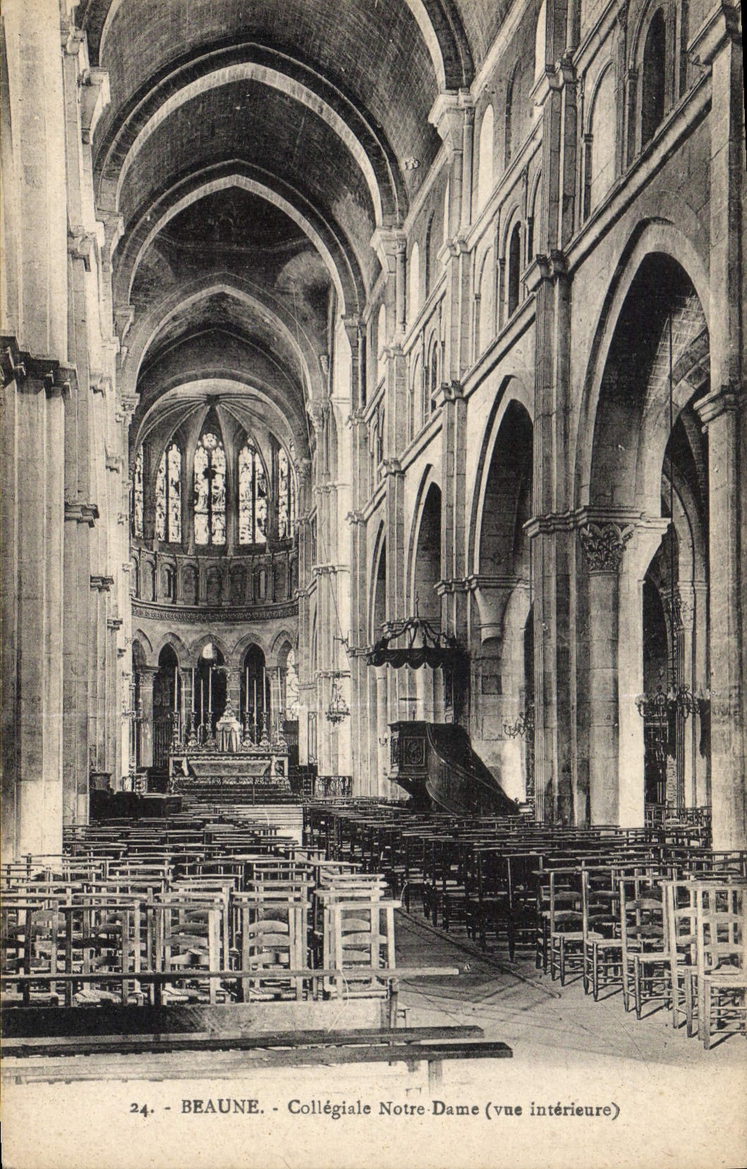 CPA Beaune Collegiale Notre Dame vue interieure 