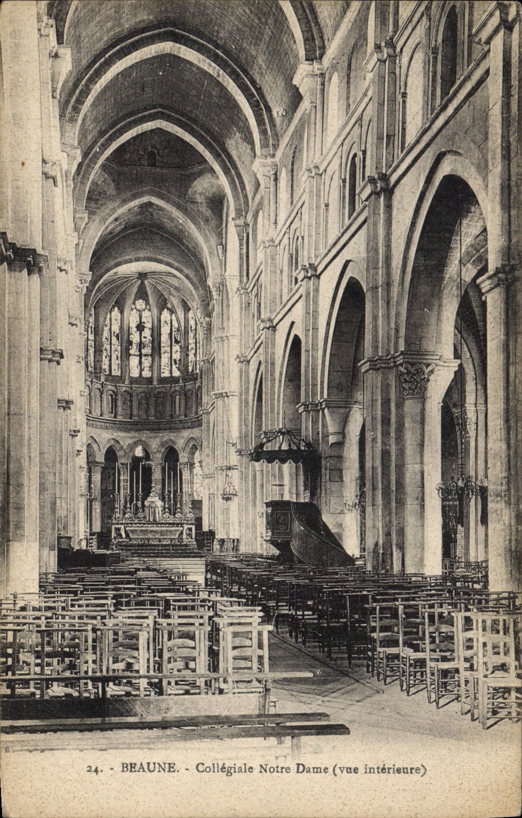 CPA Beaune Collegiale Notre Dame vue interieure 