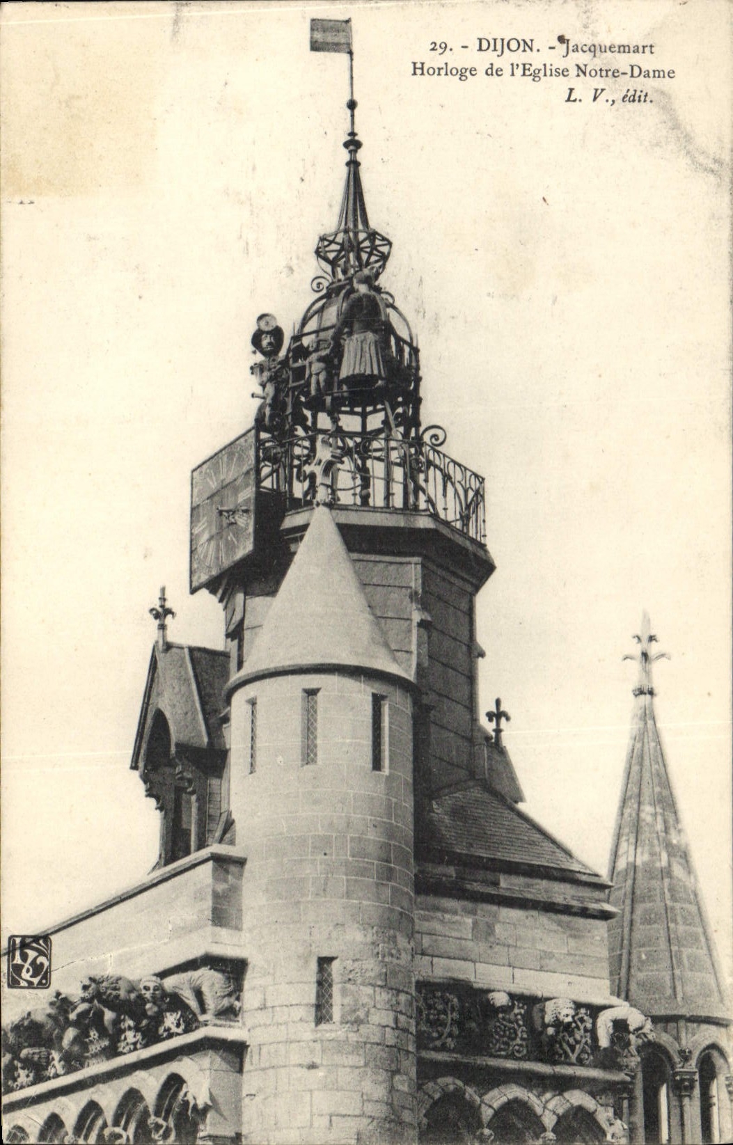 CPA Dijon Jacquemart Horloge de l'Eglise Notre Dame