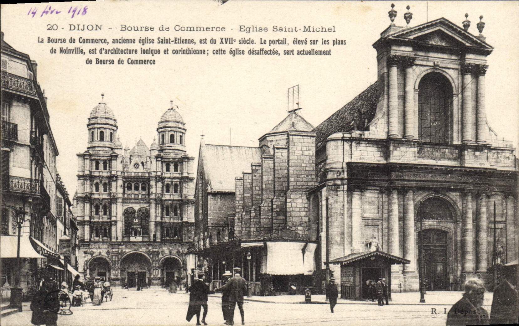 CPA Dijon Bourse de Commerce Eglise Saint Michel 