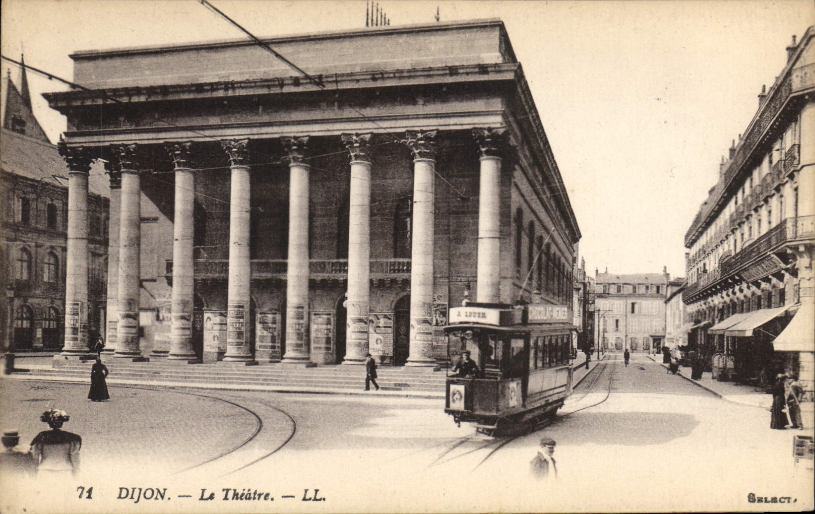 CPA Dijon Le Theatre Tramway
