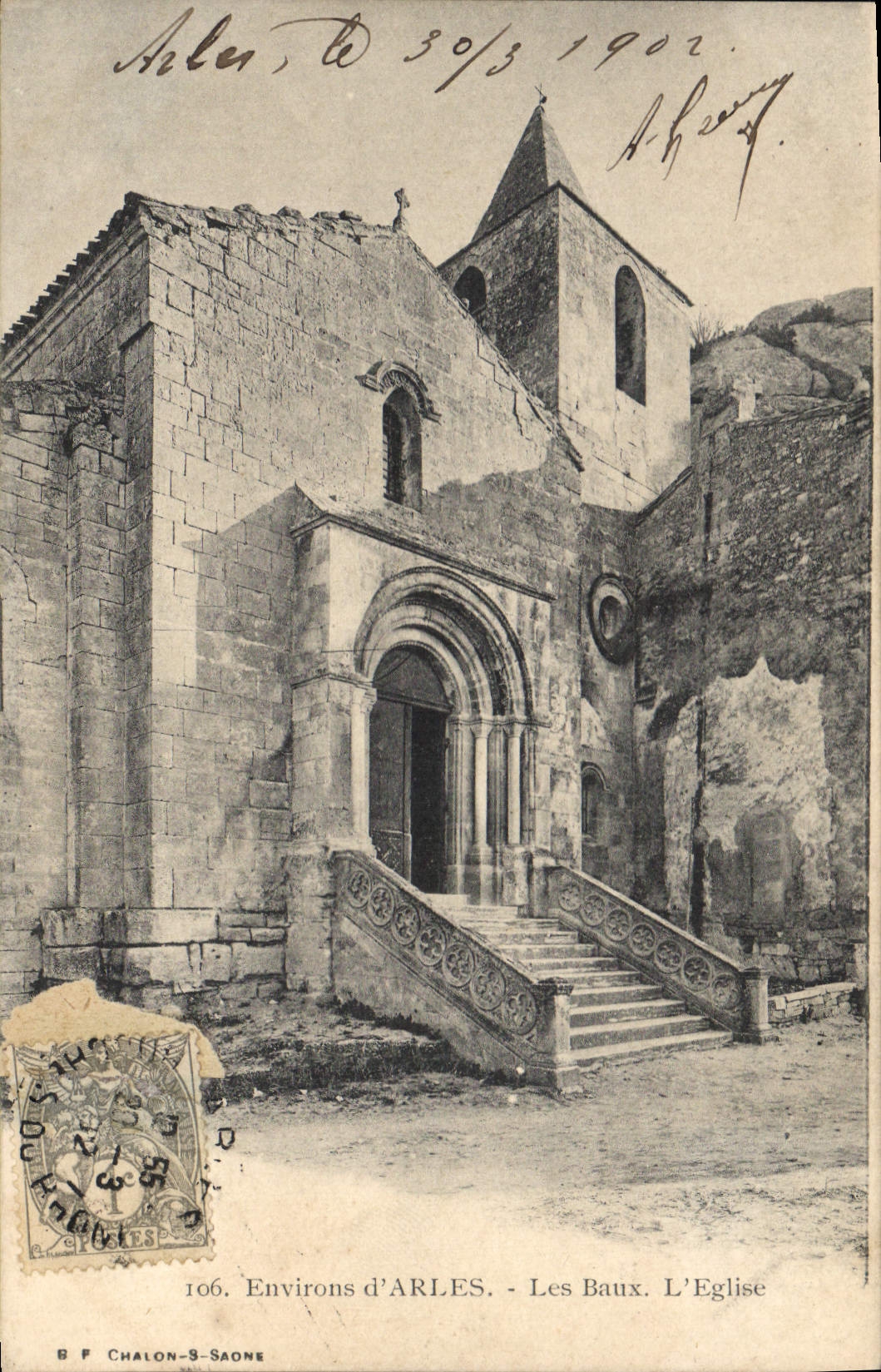 CPA Environs d'Arles Les Baux l'Eglise 