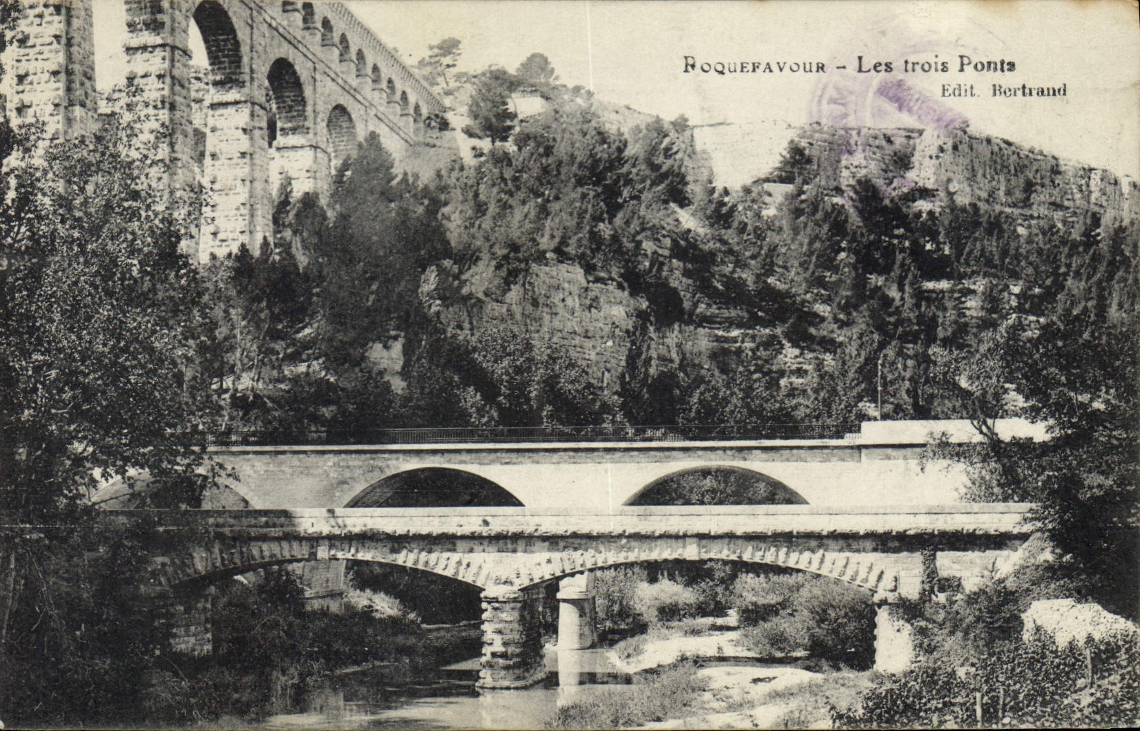 CPA Roquefavour Les trois Ponts 