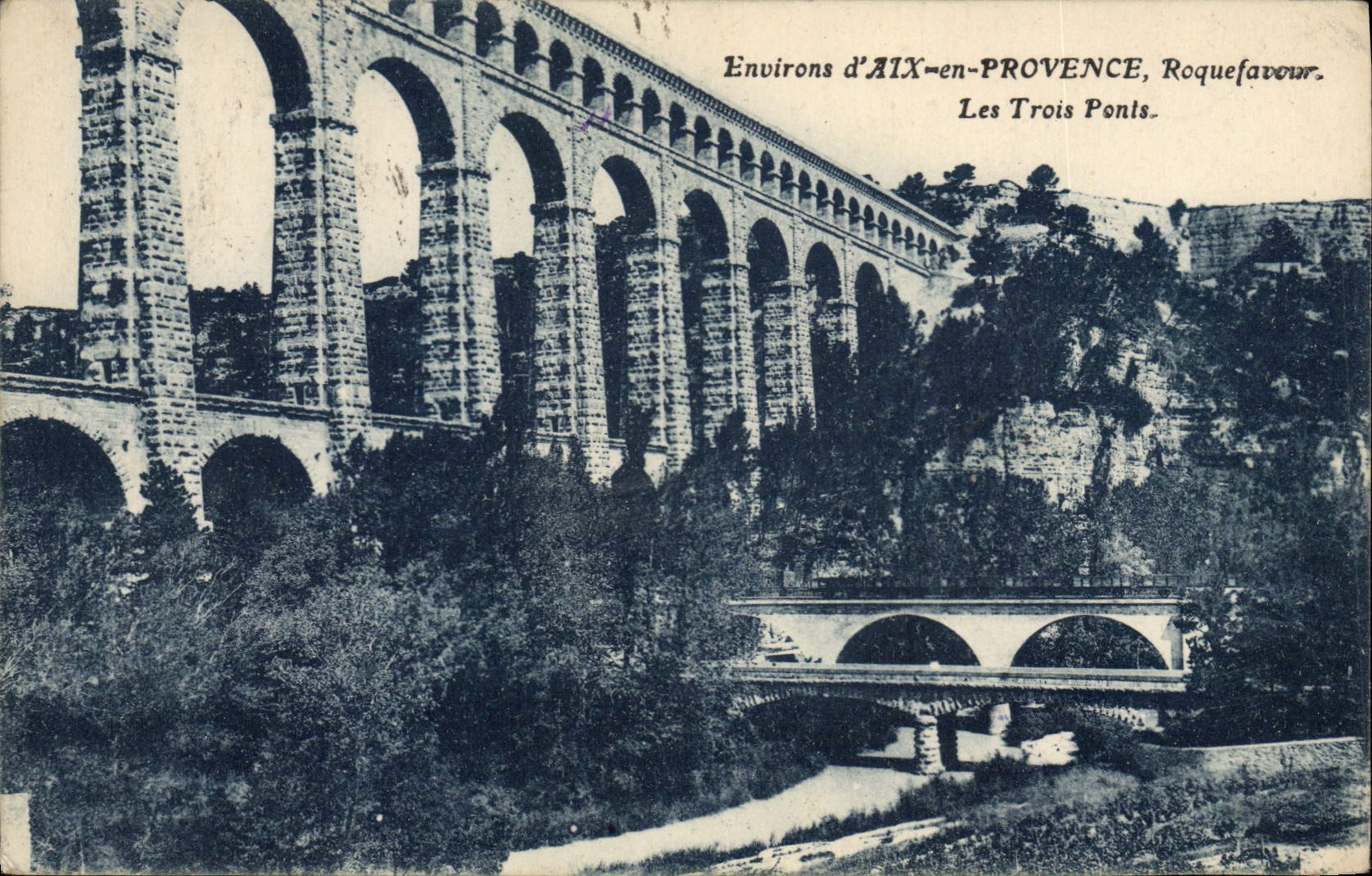 CPA Environs d'Aix en Provence Roquefavour Les Trois Ponts 