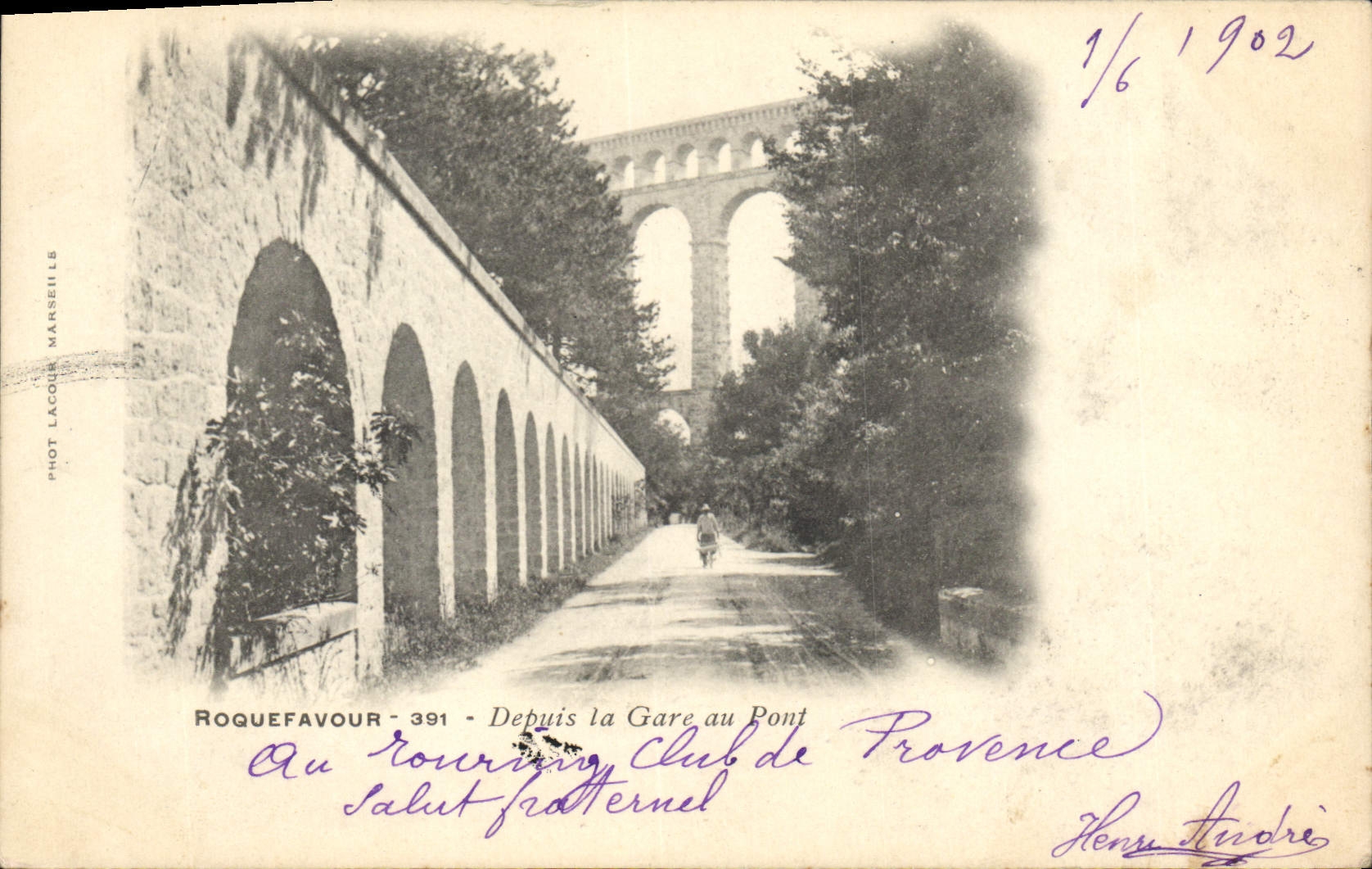 CPA Roquefavour Depuis la Gare au pont